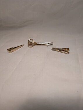 HANDYMAN   3 Tie Clips Saw Wrench Scissors/Snips (this one marked  SWANK)